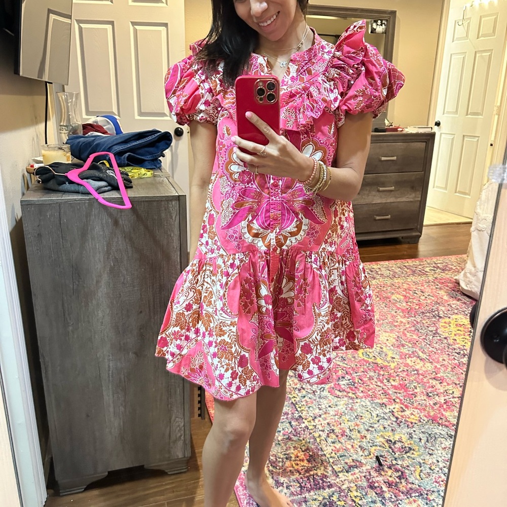 Vibrant Pink Ruffled Dress
